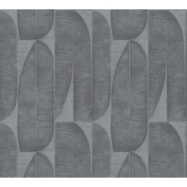 Vliestapete Bananenblatt-Motiv Dunkelgrau - Moderne Blättertapete grafisch (396584)