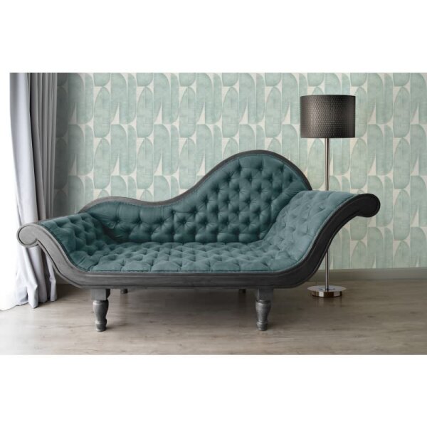 Bananenblatt-Tapete Grau Blau Türkis - Vliestapete mit Blättermuster - Modern & lebendig (396585)