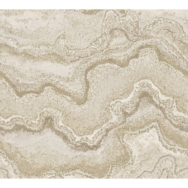 Marmor-Tapete Beige Gold - Moderne Design Vliestapete mit Metalliceffekt- Edle Steindesign-Optik (396592)