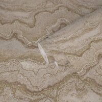 Marmor-Tapete Beige Gold - Moderne Design Vliestapete mit...