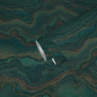 Marmor-Tapete Gr&uuml;n Gold - Strukturierte Vliestapete...