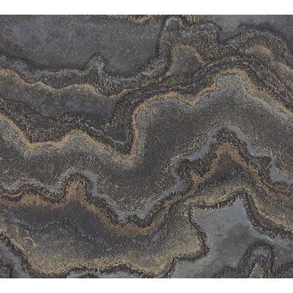 Steinoptik-Tapete Schwarz Gold - Vliestapete mit Metalliceffekt - Luxuriöse Marmoroptik (396594)