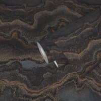 Steinoptik-Tapete Schwarz Gold - Vliestapete mit...