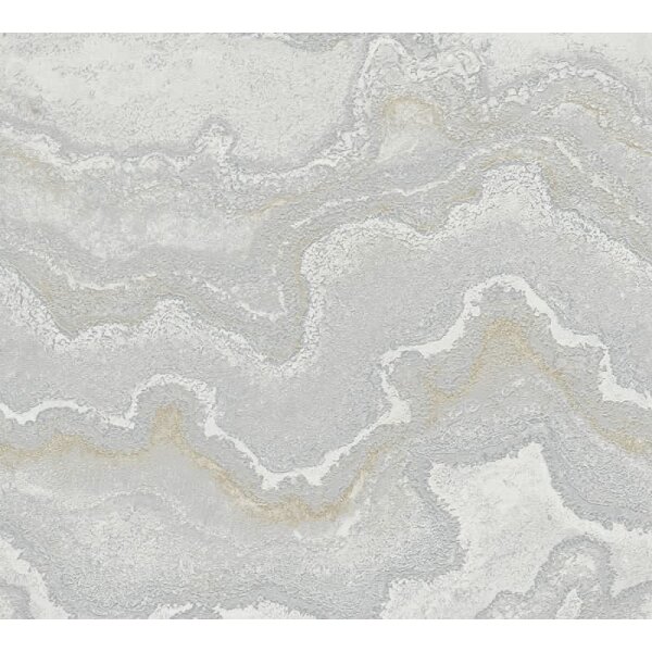 Tapete in Marmoroptik Grau Silber Gold - Elegante Vliestapete mit Metalliceffekt (396595)