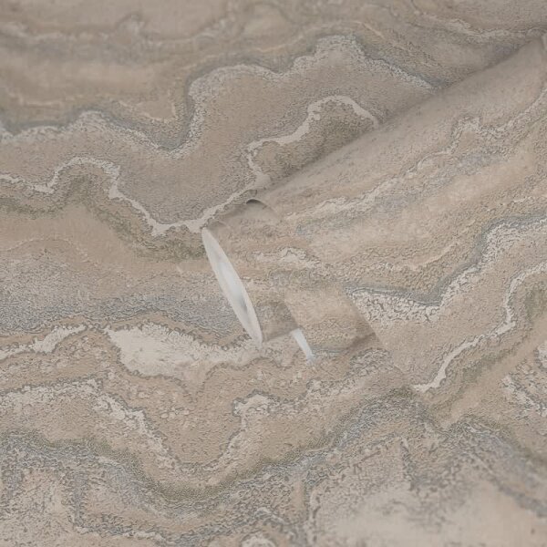 Metallic-Tapete Beige Grau Silber - Elegante Vliestapete mit Marmor-Steinstruktur (396596)