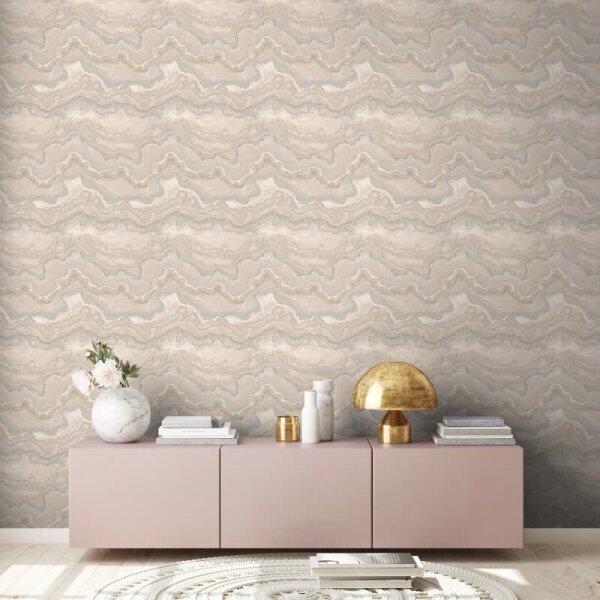Metallic-Tapete Beige Grau Silber - Elegante Vliestapete mit Marmor-Steinstruktur (396596)