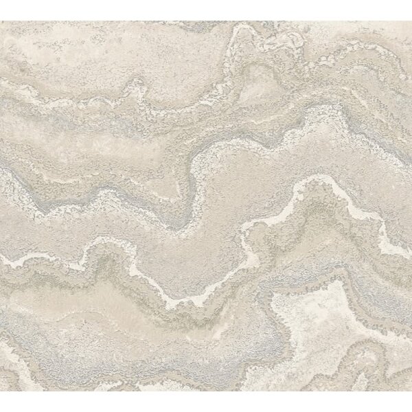 Metallic-Tapete Beige Grau Silber - Elegante Vliestapete mit Marmor-Steinstruktur (396596)