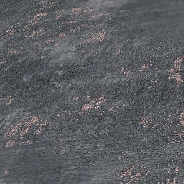 Industrial Vliestapete Putzoptik Anthrazit Roségold - Strukturtapete modern metallisch (396703)