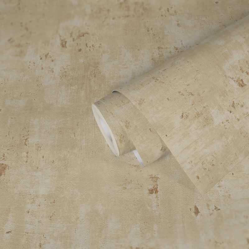 Putzoptik-Tapete Beige Gold - Strukturierte Vliestapete mit sanftem Glanz (396705)