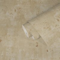 Putzoptik-Tapete Beige Gold - Strukturierte Vliestapete...