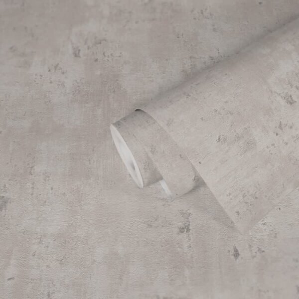 Strukturtapete Putz-Optik Grau Silber Metallic - Vliestapete matt mit authentischem Struktur-Effekt (396706)