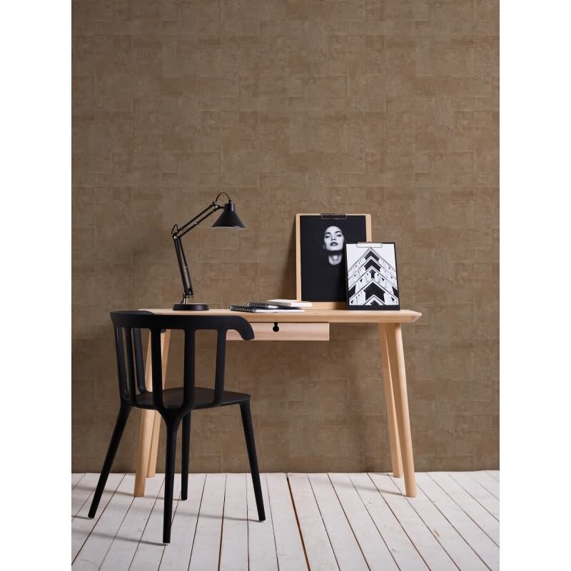 Struktur Tapete Braun Gold - Design Vlies Tapete mit Metallic-Effekt glänzend (396711)