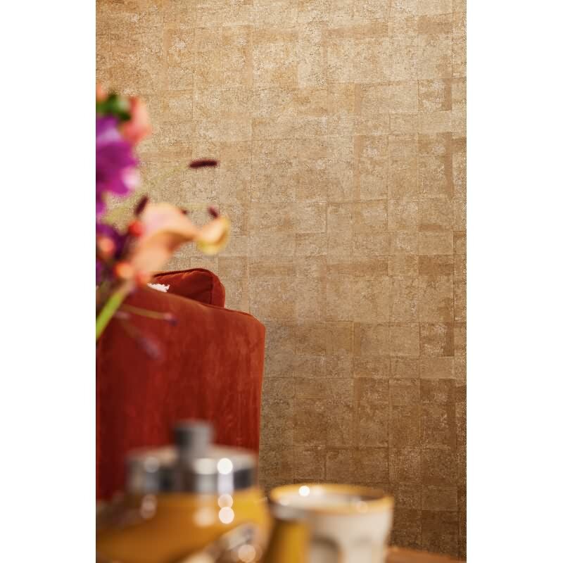 Struktur Tapete Braun Gold - Design Vlies Tapete mit Metallic-Effekt glänzend (396711)