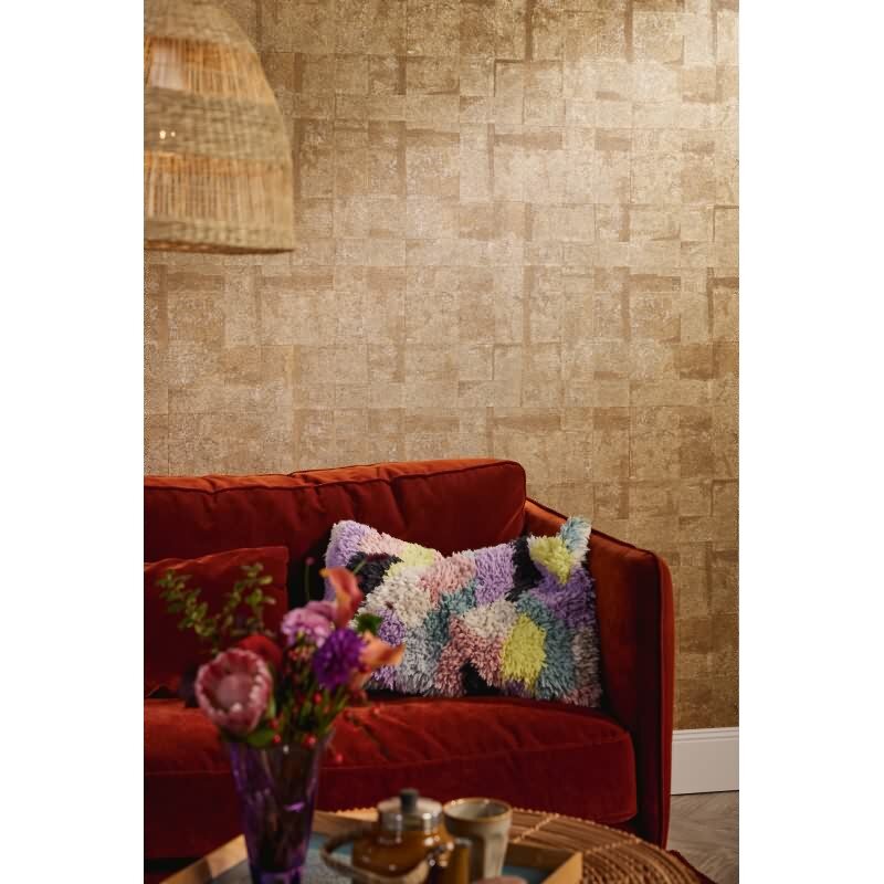 Struktur Tapete Braun Gold - Design Vlies Tapete mit Metallic-Effekt glänzend (396711)