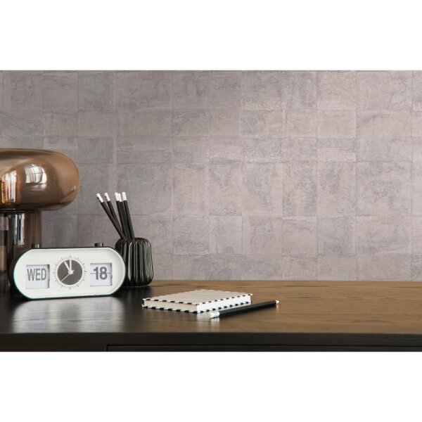 Strukturtapete Grau Beige - Muster Vliestapete mit dezenter Metalliceffekt (396712)