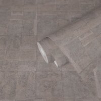 Strukturtapete Grau Beige - Muster Vliestapete mit...