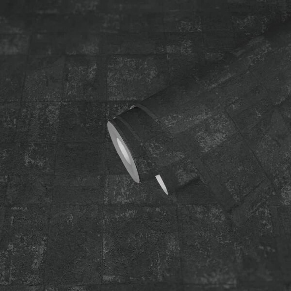 Metallic Tapete Anthrazit Schwarz - Design Muster Vliestapete mit elegantem Metallic-Effekt (396714)