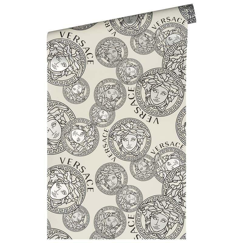 Tapete Grau, Silber VERSACE Satintapete (386102)