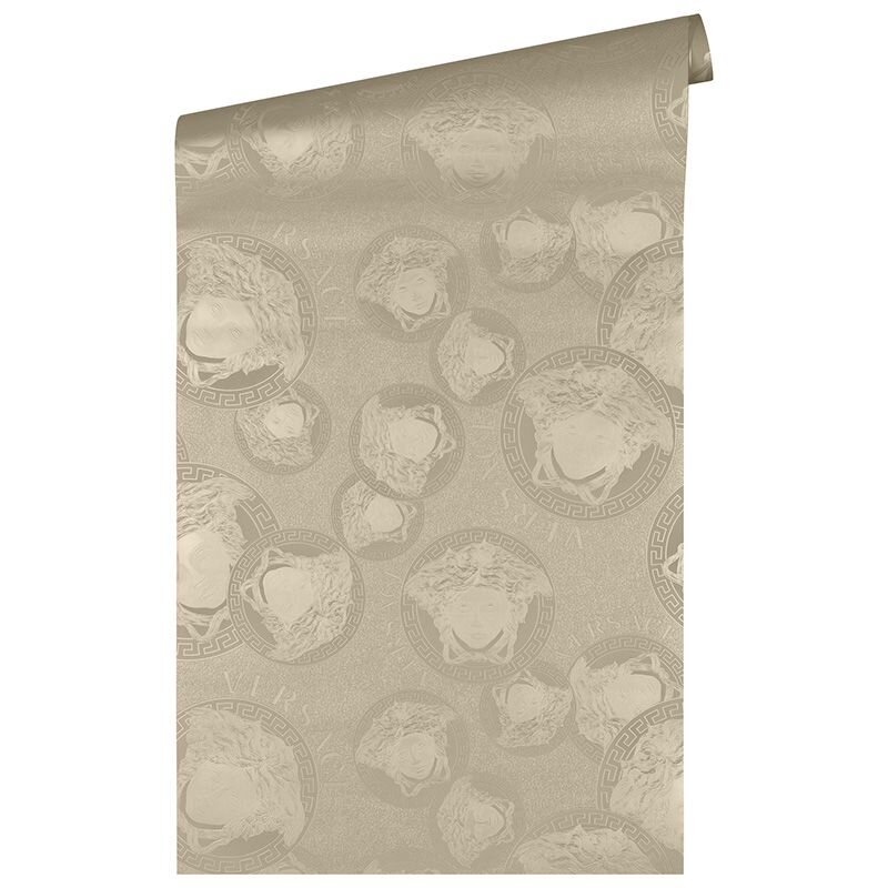 Tapete Grau, Silber VERSACE Satintapete (384613)