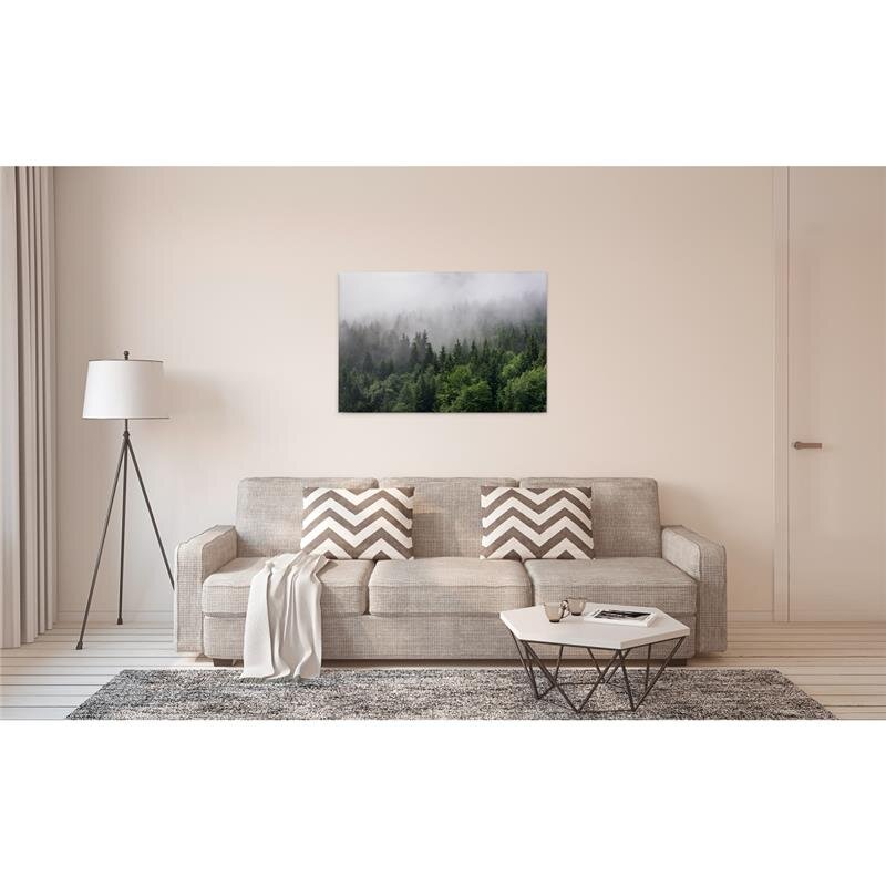 A.S. Création Leinwandbild FoggyFirTrees Größe 90cm x 60cm