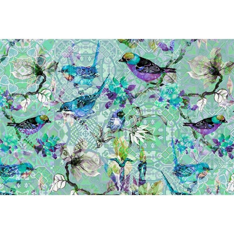 A.S. Création Leinwandbild mosaicbirds3 Größe 90cm x 60cm