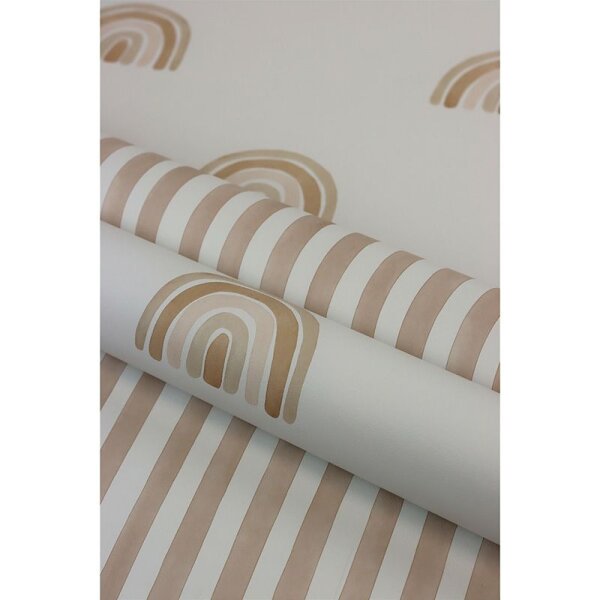 Tapete Braun, Pastellfarben, Weiß Rasch Vliestapete (252774)