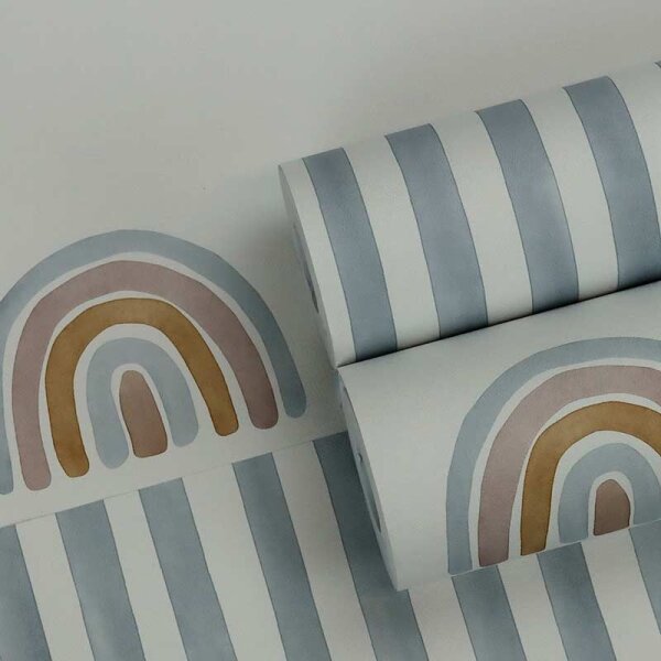 Tapete Blau, Pastellfarben, Weiß Rasch Vliestapete (252743)