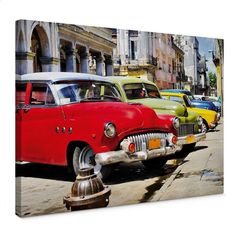 A.S. Création Leinwandbild Cuba Cars Größe 70cm x 50cm