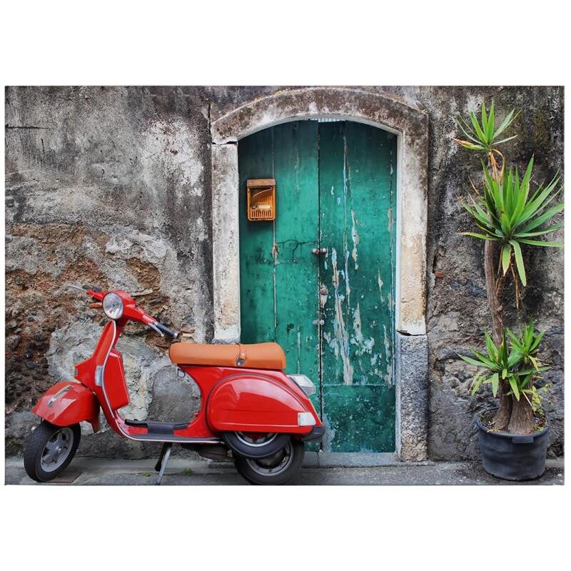 A.S. Création Leinwandbild Red Scooter Größe 70cm x 50cm