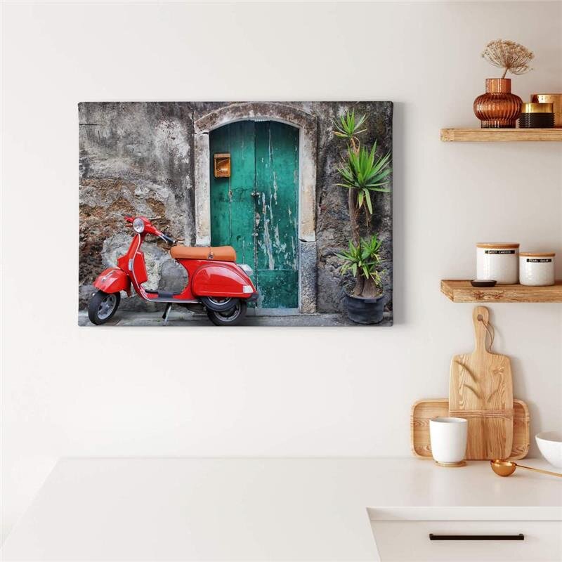 A.S. Création Leinwandbild Red Scooter Größe 70cm x 50cm