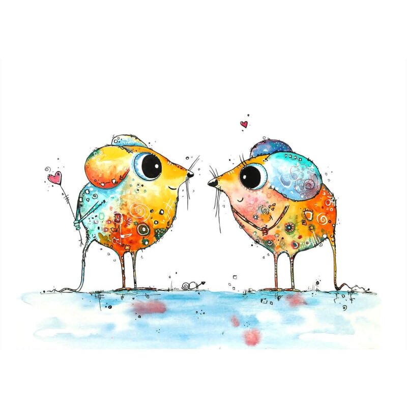 A.S. Création Leinwandbild Cute Mice Größe 70cm x 50cm