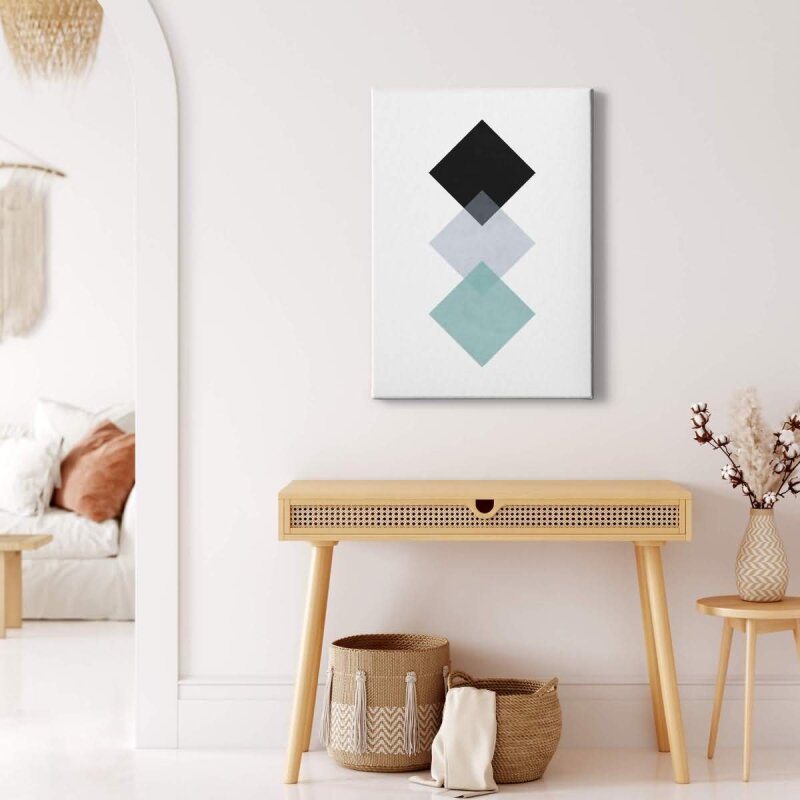 A.S. Création Leinwandbild Squares aqua Größe 50cm x 70cm