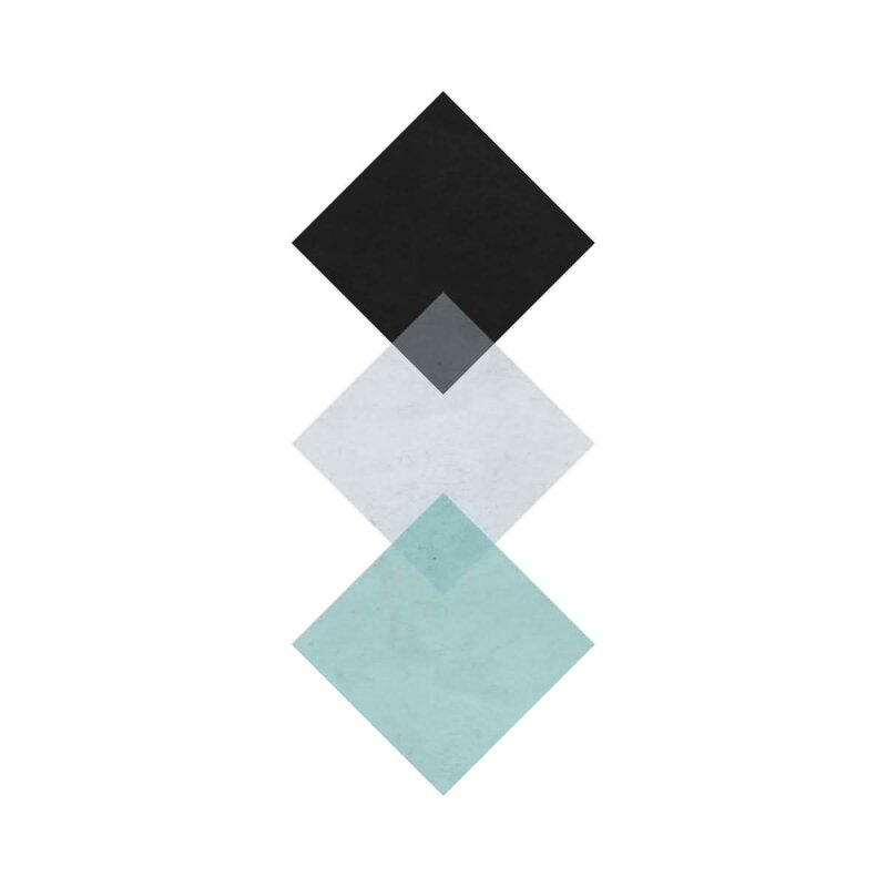 A.S. Création Leinwandbild Squares aqua Größe 50cm x 70cm