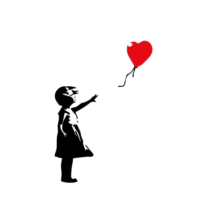 A.S. Création Leinwandbild Banksy-Balloon Größe 50cm x 70cm