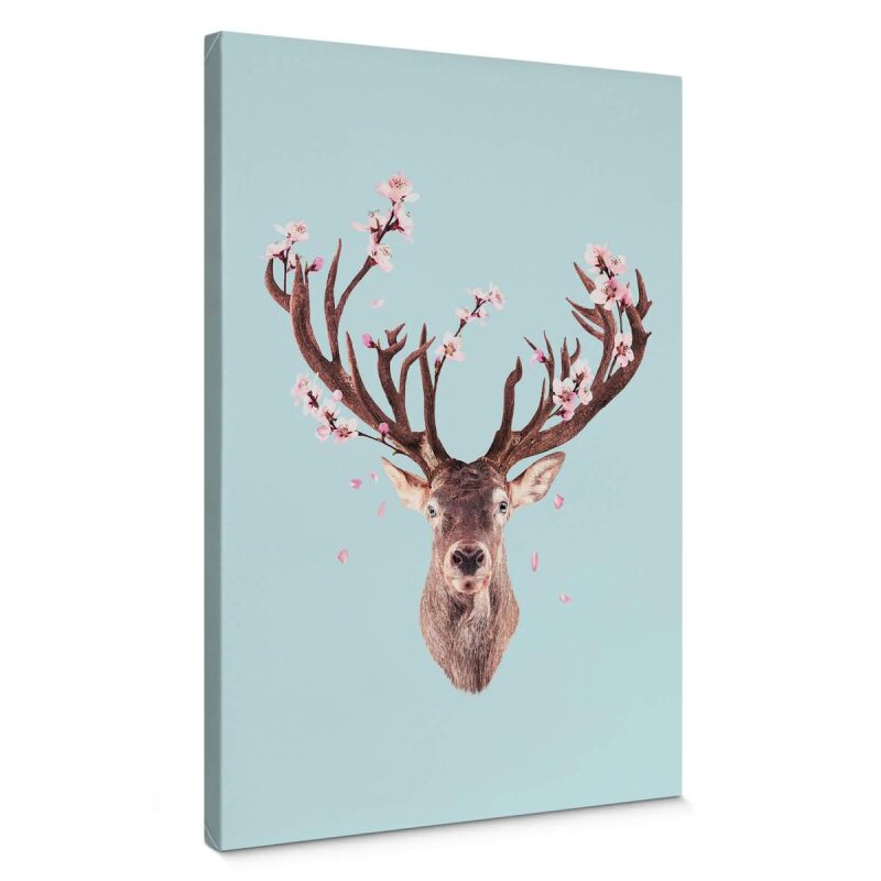 A.S. Création Leinwandbild Blossom Deer Größe 50cm x 70cm