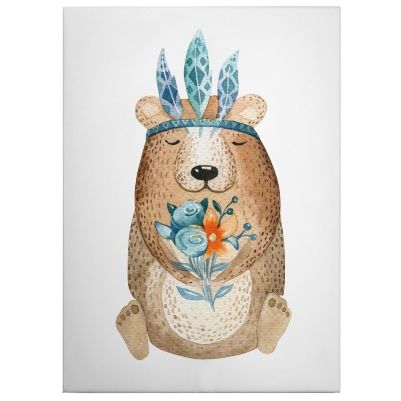 A.S. Création Leinwandbild Hippy Bear Größe 50cm x 70cm