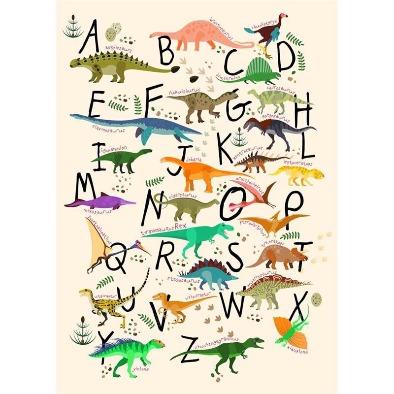 A.S. Création Leinwandbild DinosaurAlphab Größe 50cm x 70cm