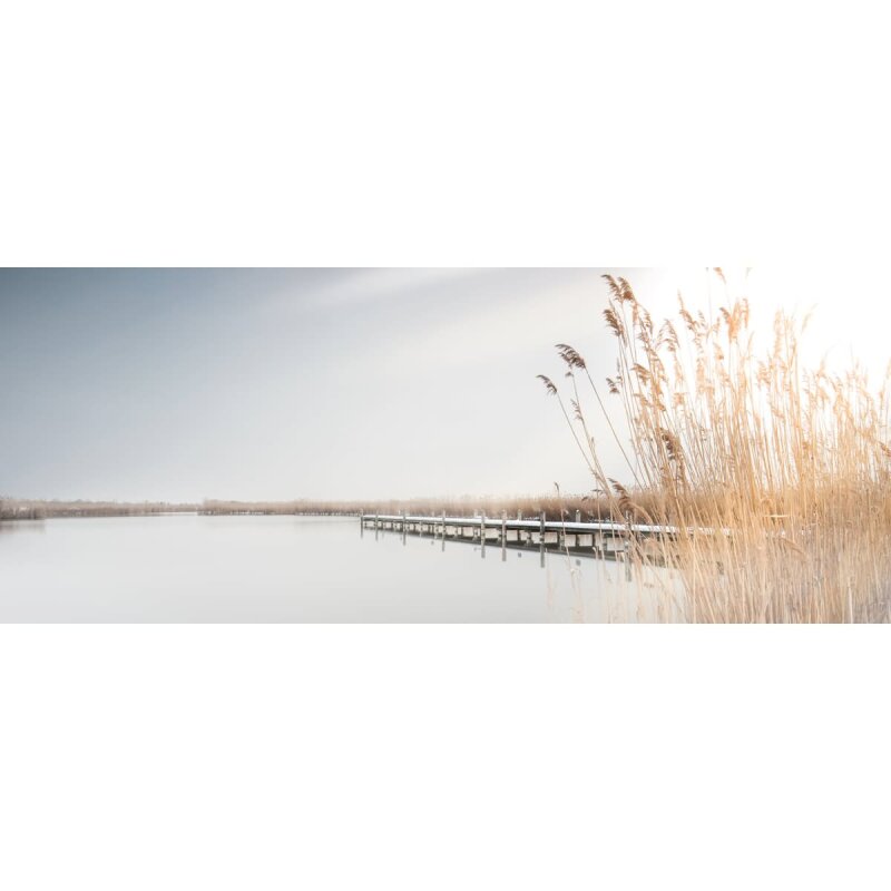 A.S. Création Leinwandbild ReedsOnTheLake Größe 100cm x 40cm