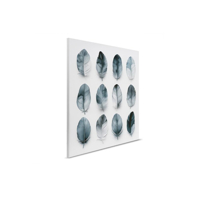 A.S. Création Leinwandbild Feathers Blue Größe 40cm x 50cm