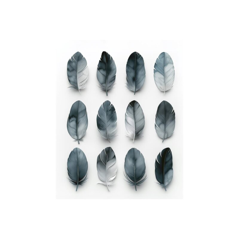 A.S. Création Leinwandbild Feathers Blue Größe 40cm x 50cm