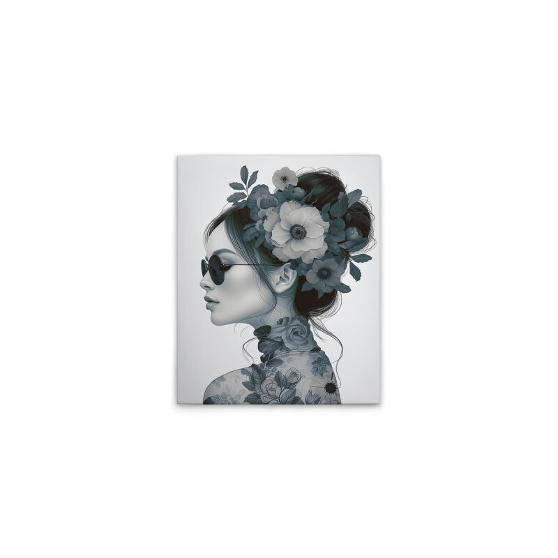 A.S. Création Leinwandbild Flowergirl Blue Größe 40cm x 50cm