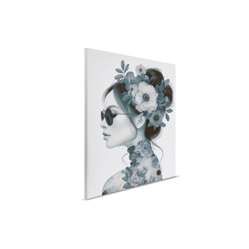 A.S. Création Leinwandbild Flowergirl Blue Größe 40cm x 50cm