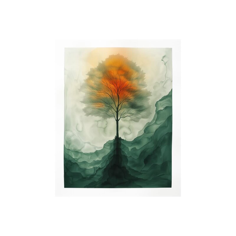 A.S. Création Leinwandbild Aquarell Tree Größe 40cm x 50cm
