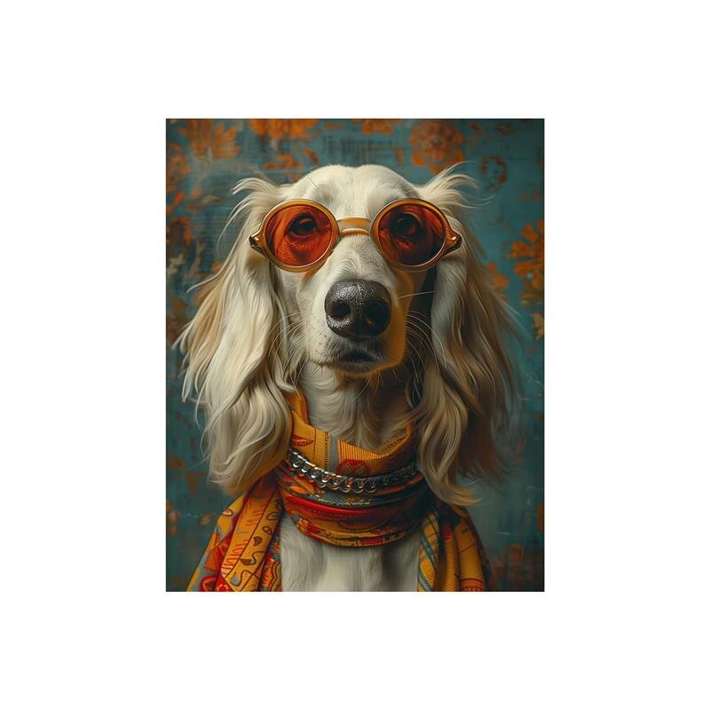 A.S. Création Leinwandbild Hippie Dog Größe 40cm x 50cm