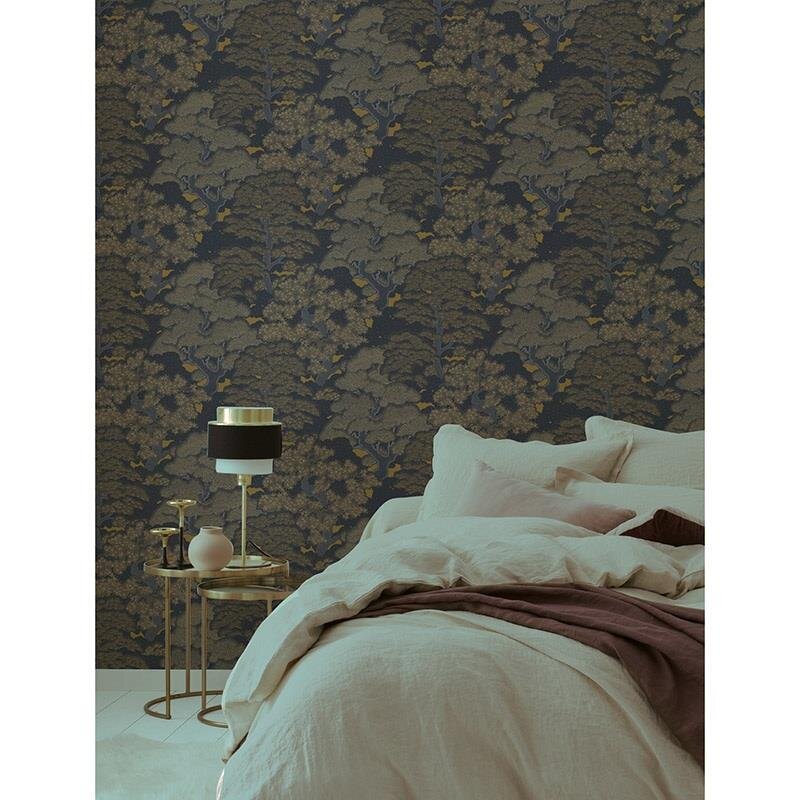 Tapete Blau, Gold, Kupfer Rasch Vliestapete (477214)