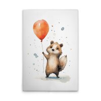 A.S. Cr&eacute;ation Leinwandbild Cute Raccoon Orange