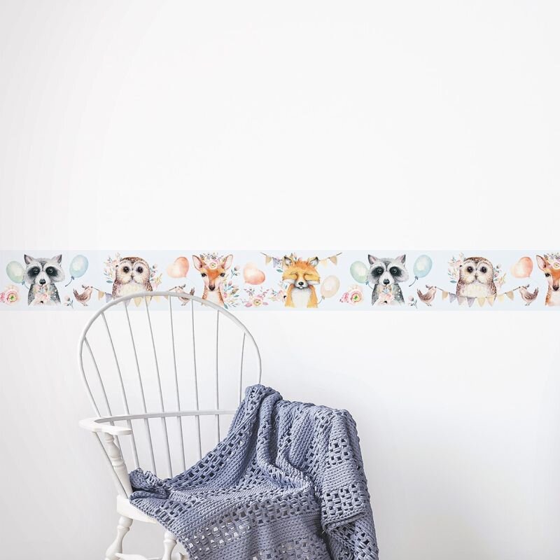 Bordüre Blau, Bunt Marburg Vlies (45893)