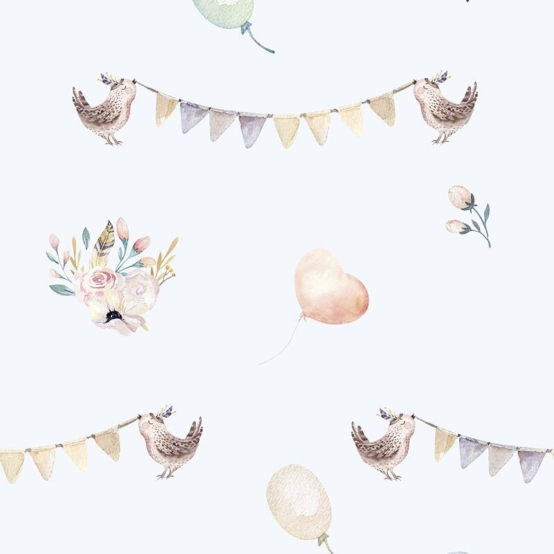 Tapete Blau, Bunt Marburg Vliestapete (45892)