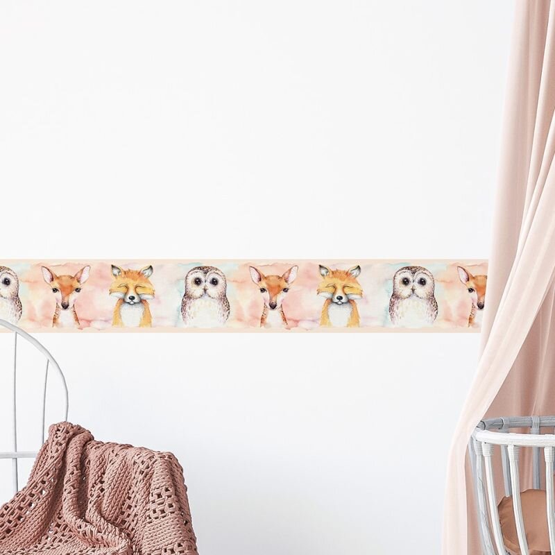 Bordüre Beige, Creme, Bunt, Rosa, Rose Marburg Vlies (45890)