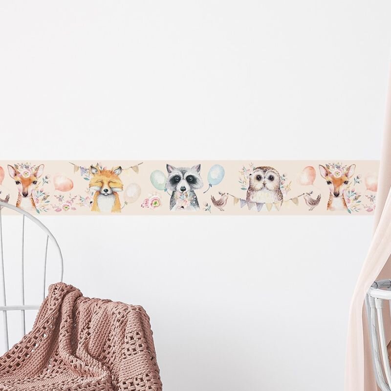 Bordüre Beige, Creme, Bunt, Rosa, Rose Marburg Vlies (45889)